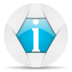 information round blue web icon on white background