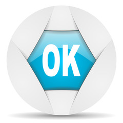 Aufkleber - ok round blue web icon on white background