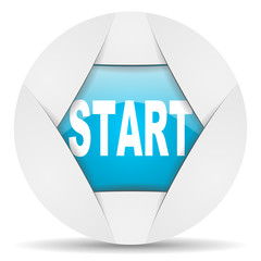 Aufkleber - start round blue web icon on white background