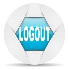 Aufkleber - logout round blue web icon on white background