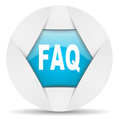 Aufkleber - faq round blue web icon on white background