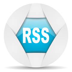 Aufkleber - rss round blue web icon on white background