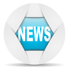 Aufkleber - news round blue web icon on white background