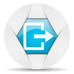 Aufkleber - exit round blue web icon on white background