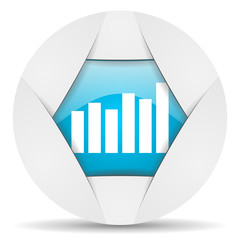 Aufkleber - bar graph round blue web icon on white background