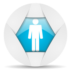 Aufkleber - man round blue web icon on white background