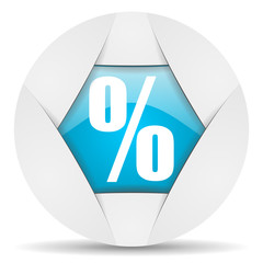 Aufkleber - percent round blue web icon on white background