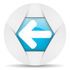 Aufkleber - arrow left round blue web icon on white background