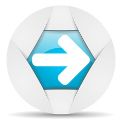 Aufkleber - arrow right round blue web icon on white background
