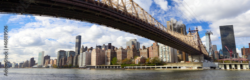 Plakat na papierze fotorealistycznym Nyc most queensboro i panoramę Manhattanu