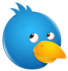 Wall Mural - Twitter Bird Cartoon Icon