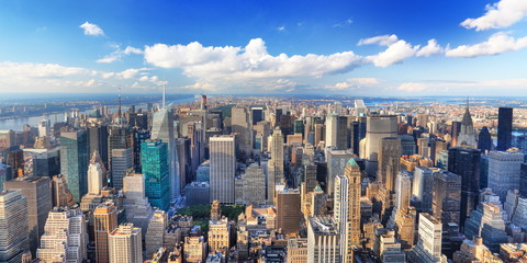Fototapete - Vue aérienne du nord de Manhattan, New York.