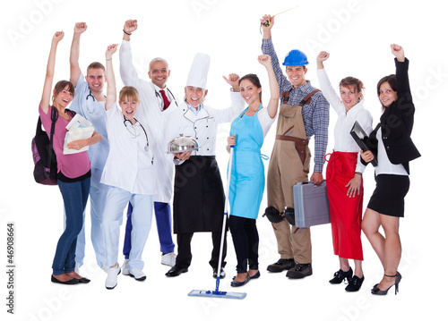 Fotografía Group of people representing diverse professions