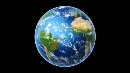 realistic world map wraps to globe (loop on black)