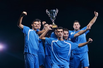 Wall Mural - soccer players celebrating victory