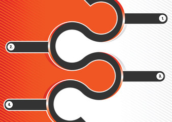 Fototapete - Orange abstract vector retro background