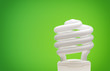 energy saving light bulb on green background