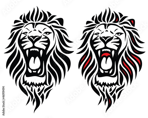Plakat na zamówienie Isolated tribal lion tattoo