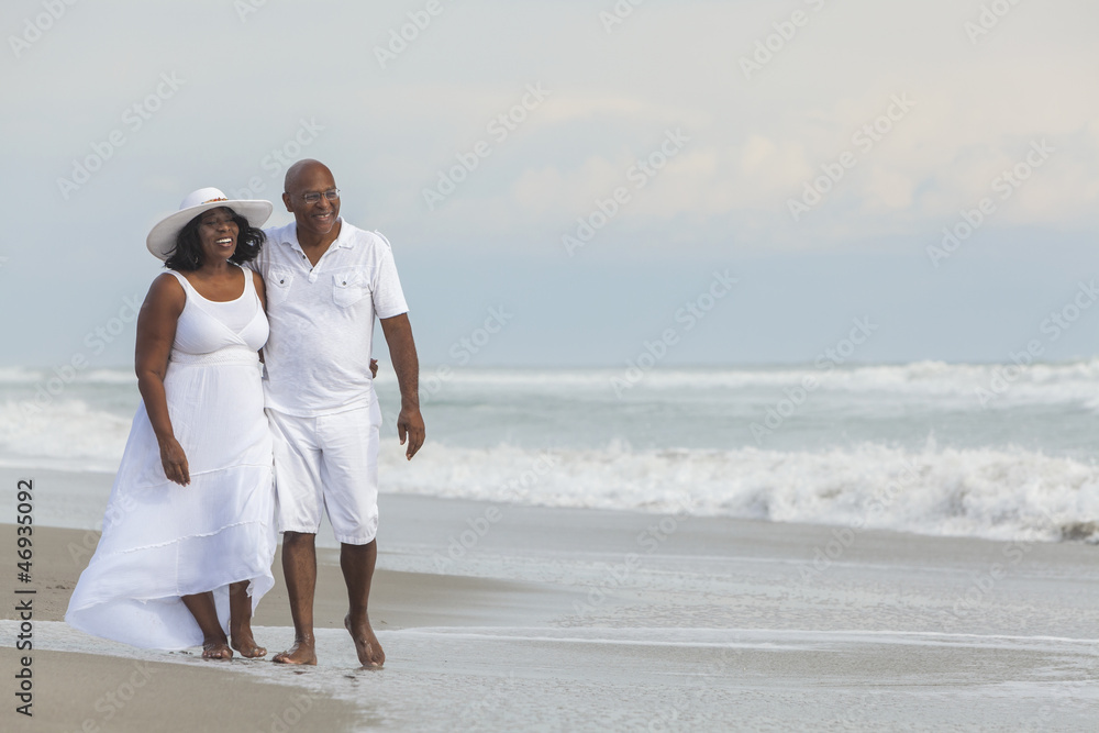 Happy Senior African American Couple on Beach Stock Photo | Adobe Stock