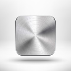 Wall Mural - abstract technology app icon with metal texture for interfaces