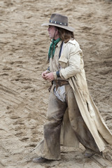 Fototapete - Close up of a Cowboy at Mini Hollywood, Almeria, Spain