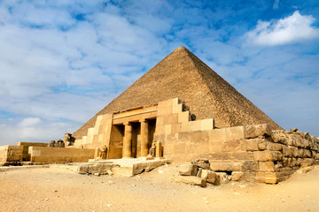 View of one of the Great Pyramids in Giza, Egypt