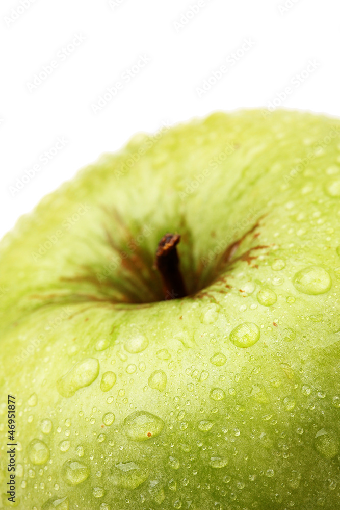 Ripe green apple isolated on white