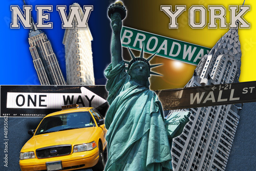 Nowoczesny obraz na płótnie New York City Montage