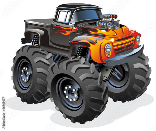 Nowoczesny obraz na płótnie Vector Cartoon Monster Truck