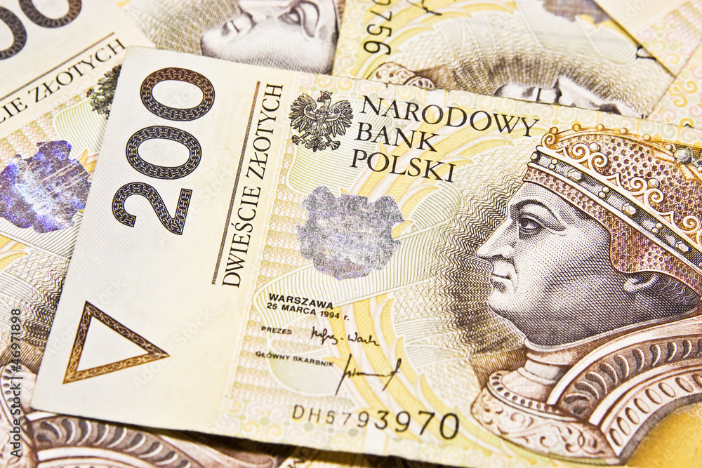 Pieniądze Polski złoty 200 - obrazy, fototapety, plakaty 