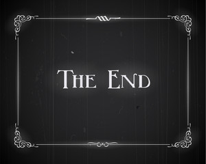 Wall Mural - Realistic retro movie ending screen - The End - Editable Vector.	