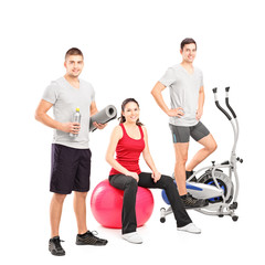 Wall Mural - Group of people at the gym posing