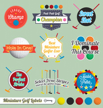 Vector Set: Miniature Golf Labels And Icons