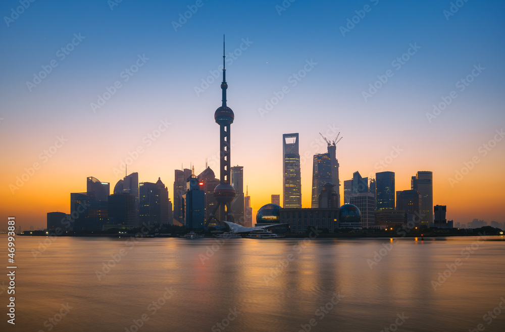 Shanghai skyline - obrazy, fototapety, plakaty 