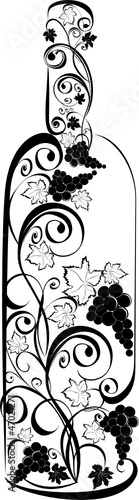 Fototapeta do kuchni Stylized wine bottle