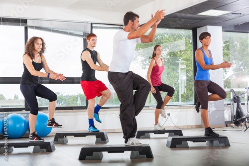 Naklejka ścienna Aerobics Class in a Gym