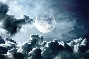 Wall Mural - night sky with moon