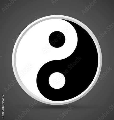 Board z aluminiowym obramowaniem Ikona symbolu yin yang