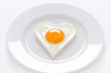Heart Shaped Egg On A Plate