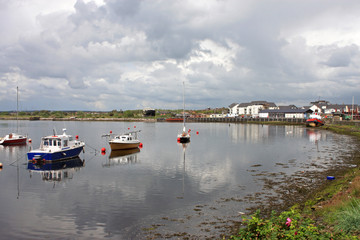 Wall Mural - boats moored at Irvine, Scotland