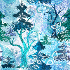 Wall Mural - Winter repeating pattern