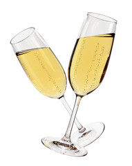 Champagne glasses isolated