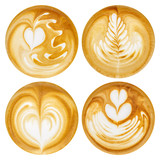 Fototapeta Kawa jest smaczna - Latte Art, coffee in white background