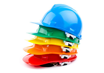 Wall Mural - colorful builder safety hardhats