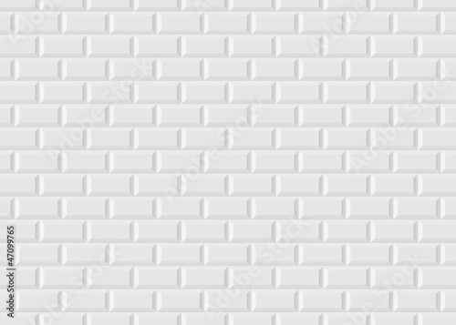 Plakat na papierze fotorealistycznym Białe kafelki metra