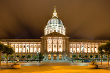 City Hall Of San Francisco, Civic Center At Night
