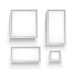 Aufkleber - Empty picture frames collection isolated on white