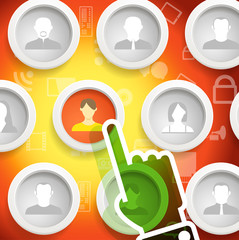 Aufkleber - Circle frames with people icons. Call your friend