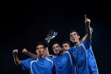 Wall Mural - soccer players celebrating victory