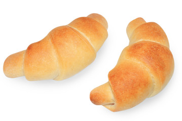 Two croissant close up